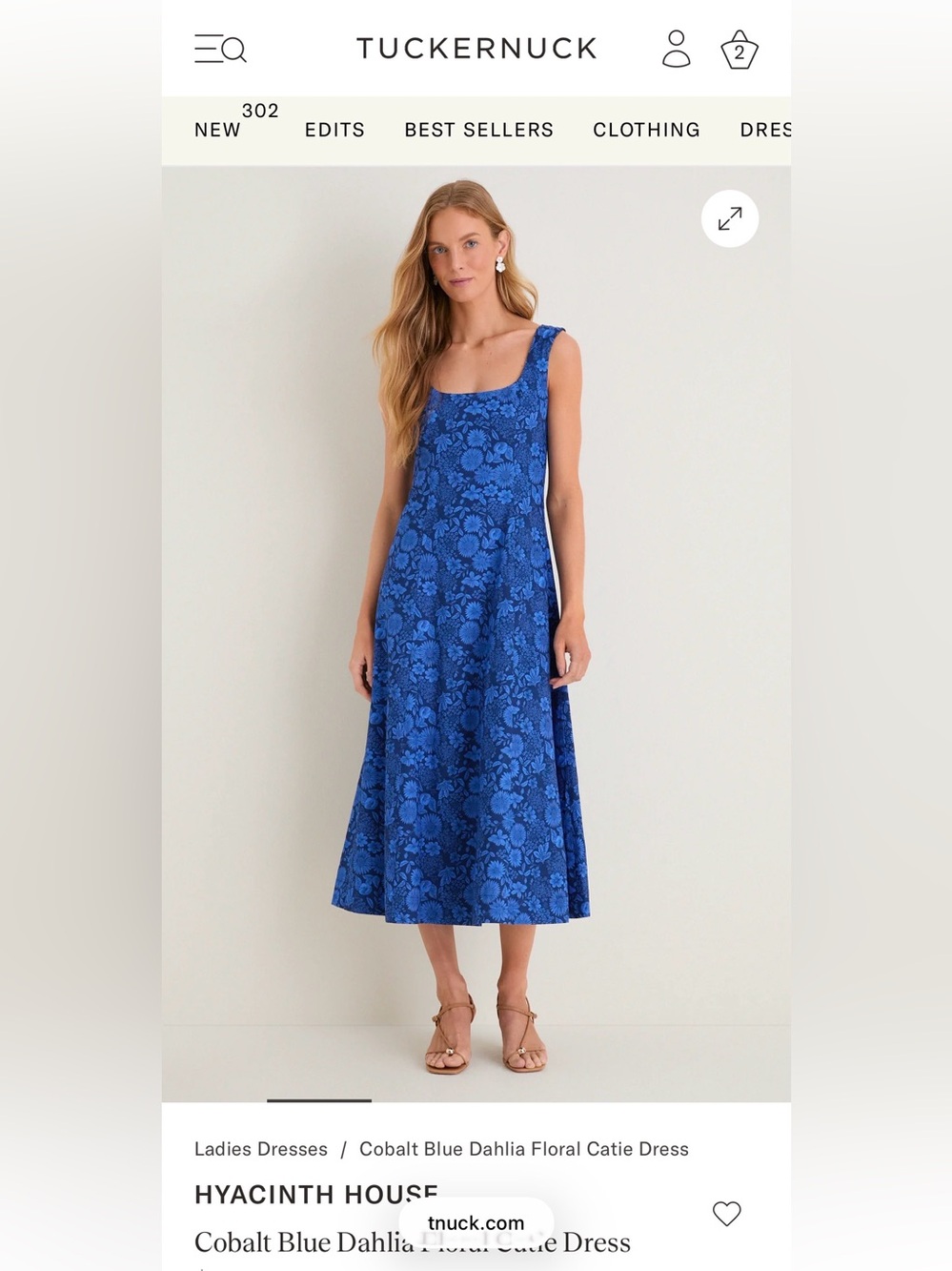 Tuckernuck Cobalt Blue Dahlia Dress (XS)